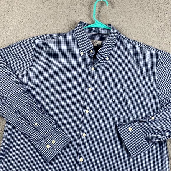 Peter Millar Button Down Shirt Men's XL Blue Plaid Causal Classic Formal Travel - Picture 3 of 8